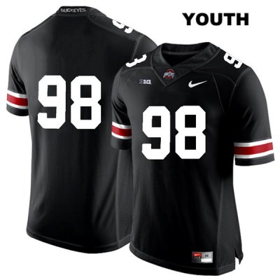 Youth NCAA Ohio State Buckeyes Jerron Cage #98 College Stitched No Name Authentic Nike White Number Black Football Jersey DY20V16WH